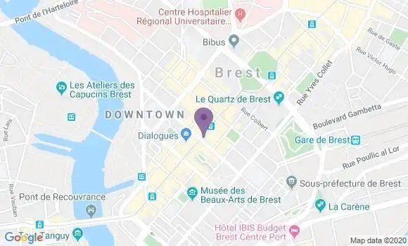 Localisation LCL Agence de Brest Centre