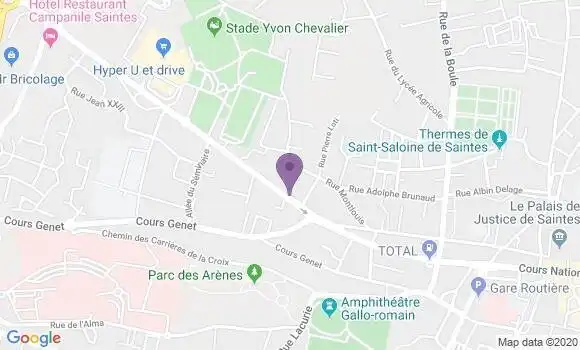 Localisation LCL Agence de Saintes Recouvrances