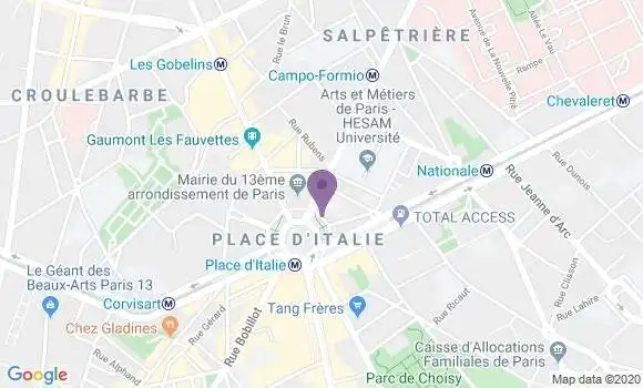 Localisation LCL Agence de Paris Italie