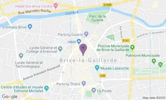 Localisation LCL Agence de Brive la Gaillarde