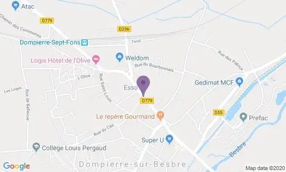 Localisation Société Générale Agence de Dompierre sur Besbre