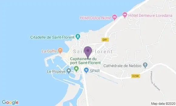 Localisation Société Générale Agence de Saint Florent