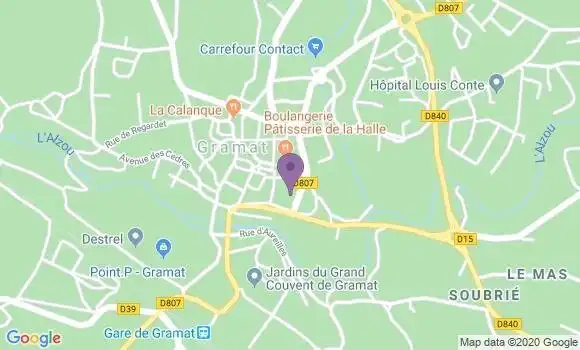 Localisation LCL Agence de Gramat