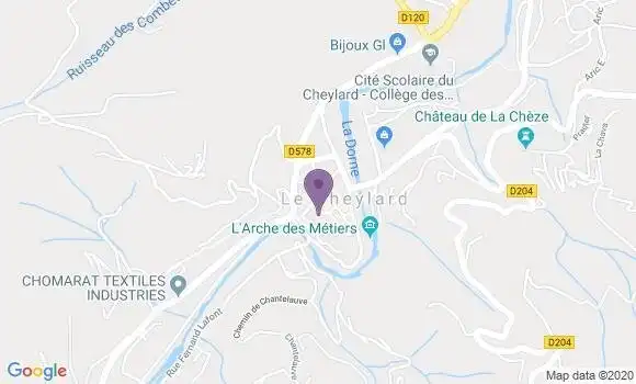 Localisation LCL Agence de Le Cheylard