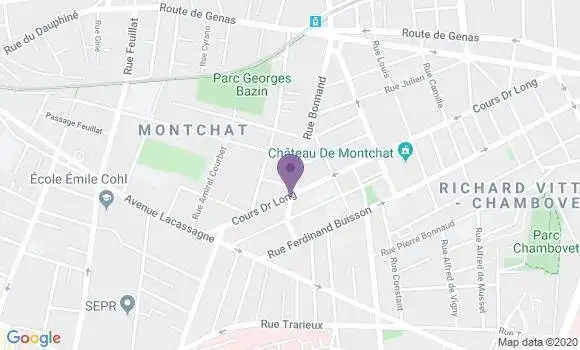 Localisation LCL Agence de Lyon Montchat
