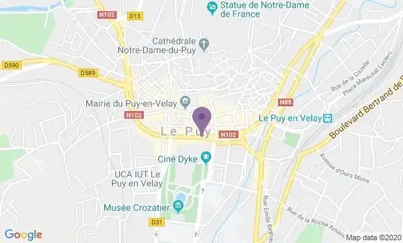 Localisation LCL Agence de Le Puy en Velay