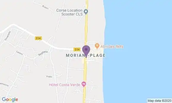 Localisation Société Générale Agence de San Nicolao Moriani