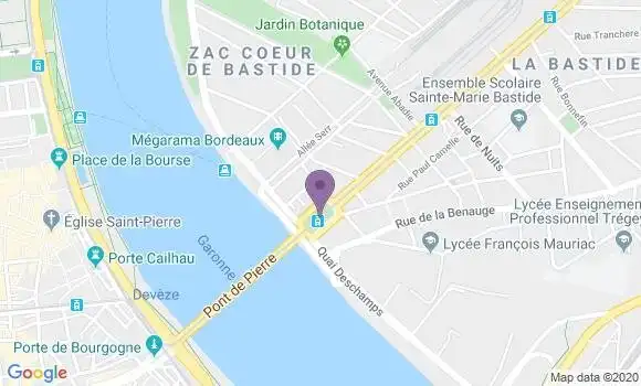 Localisation LCL Agence de Bordeaux la Bastide