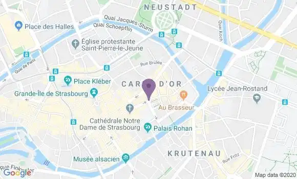 Localisation LCL Agence de Strasbourg Cathédrale