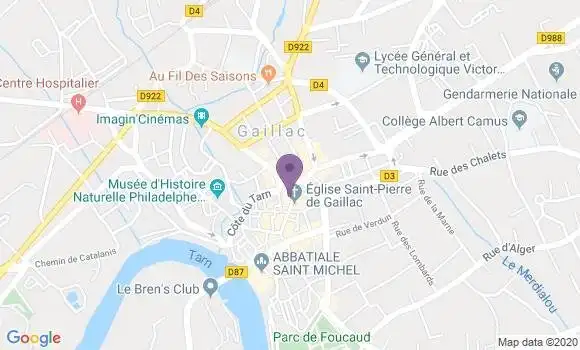 Localisation LCL Agence de Gaillac