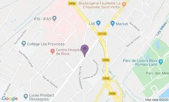 Localisation LCL Agence de Blois Maunoury