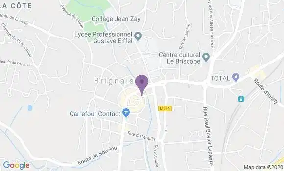 Localisation Société Générale Agence de Brignais