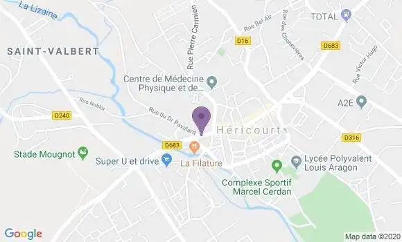 Localisation Société Générale Agence de Héricourt