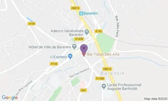 Localisation Société Générale Agence de Barentin