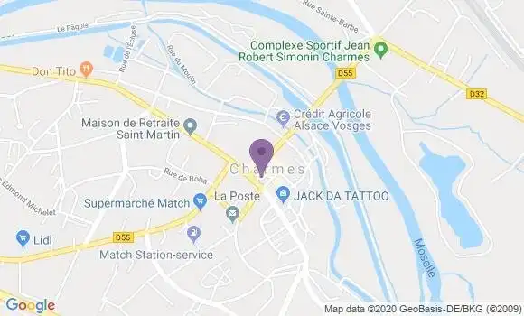 Localisation Société Générale Agence de Charmes