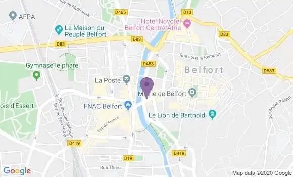 Localisation Société Générale Agence de Belfort