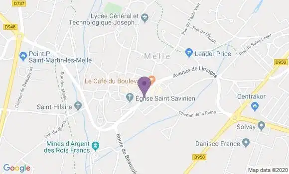 Localisation Société Générale Agence de Melle