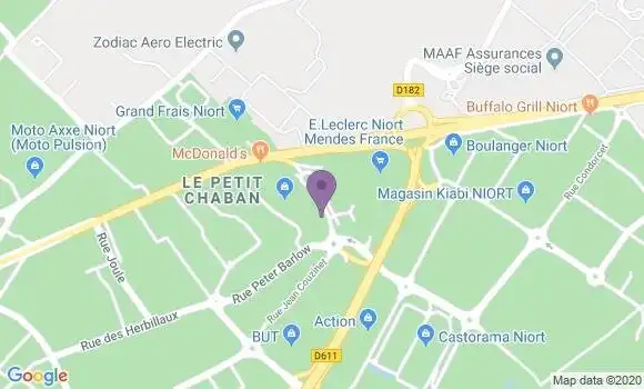 Localisation Société Générale Agence de Niort Mendès