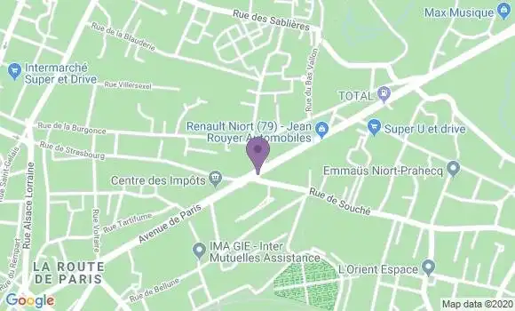 Localisation Société Générale Agence de Niort Souché