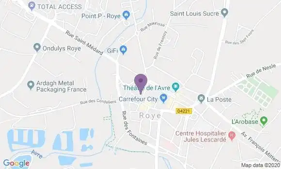 Localisation Société Générale Agence de Roye