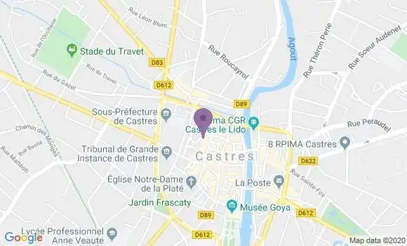Localisation Société Générale Agence de Castres