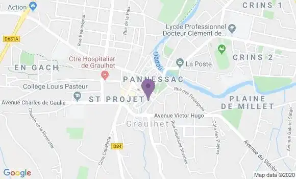 Localisation Société Générale Agence de Graulhet