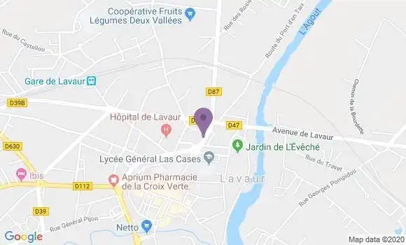 Localisation Société Générale Agence de Lavaur