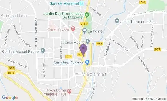 Localisation Société Générale Agence de Mazamet