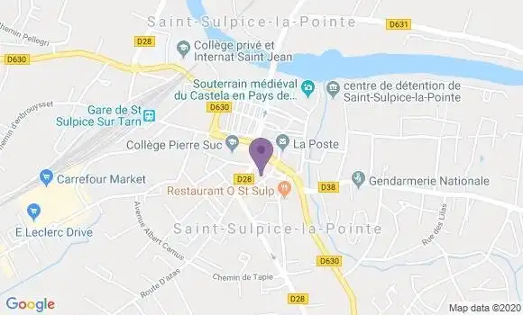 Localisation Société Générale Agence de Saint Sulpice