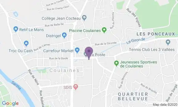Localisation Société Générale Agence de Coulaines