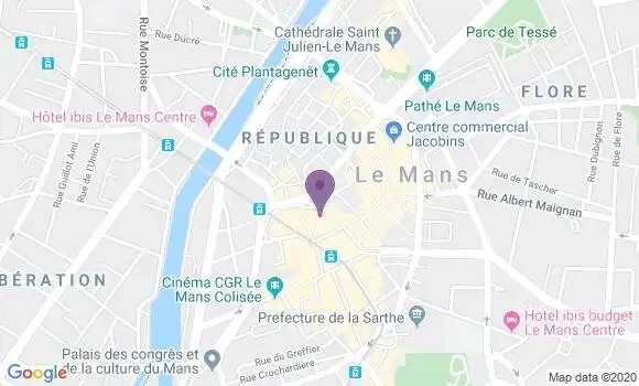 Localisation Société Générale Agence de Le Mans