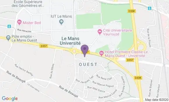 Localisation Société Générale Agence de Le Mans le Ribay