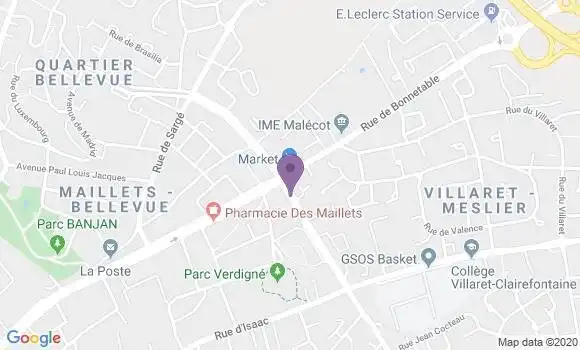 Localisation Société Générale Agence de Le Mans les Maillets