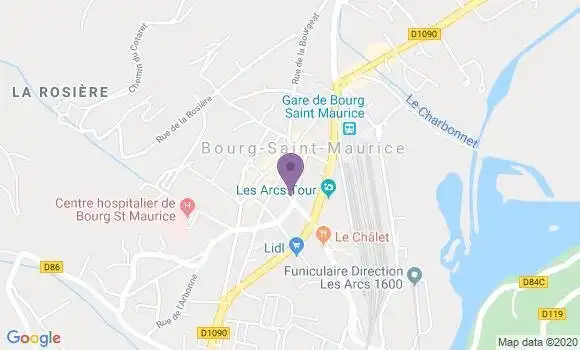 Localisation Société Générale Agence de Bourg Saint Maurice