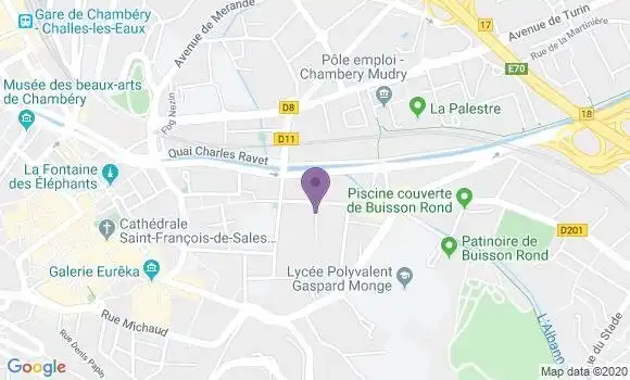 Localisation Société Générale Agence de Chambéry Bocage