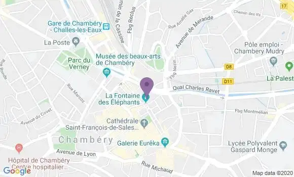 Localisation Société Générale Agence de Chambéry Colonne