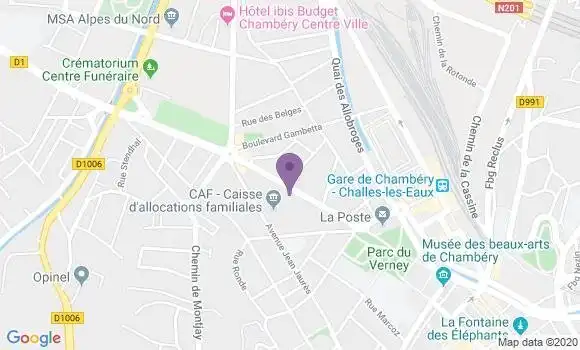 Localisation Société Générale Agence de Chambéry Comte Vert