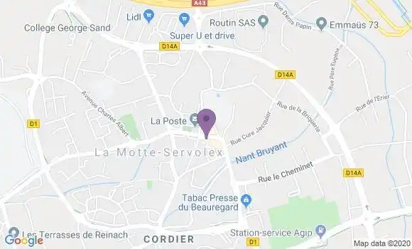 Localisation Société Générale Agence de La Motte Servolex