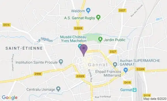 Localisation Société Générale Agence de Gannat