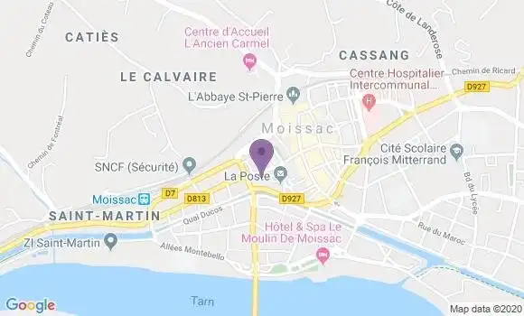 Localisation Société Générale Agence de Moissac