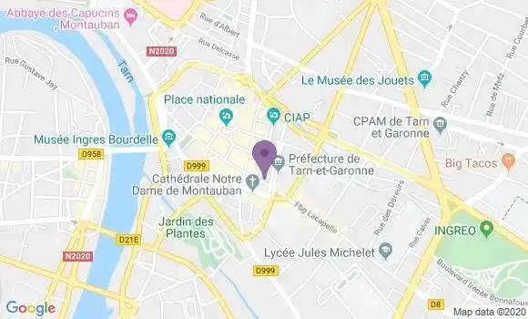 Localisation Société Générale Agence de Montauban