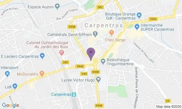 Localisation Société Générale Agence de Carpentras