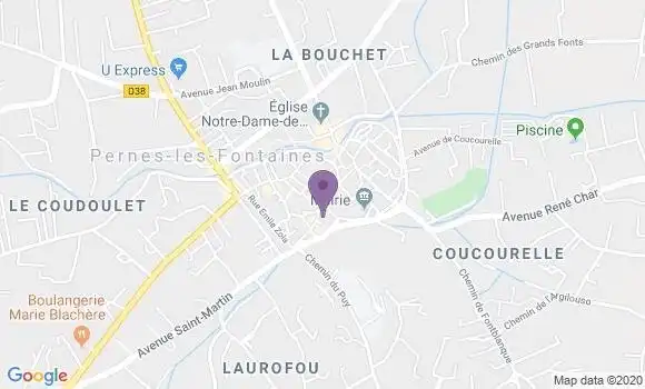 Localisation Société Générale Agence de Pernes les Fontaines