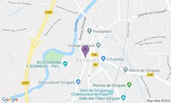 Localisation Société Générale Agence de Sorgues