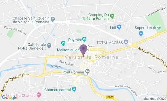 Localisation Société Générale Agence de Vaison la Romaine