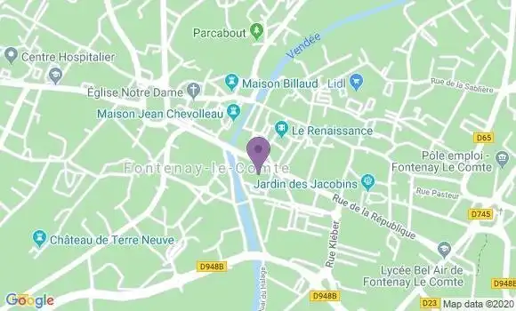 Localisation Société Générale Agence de Fontenay le Comte