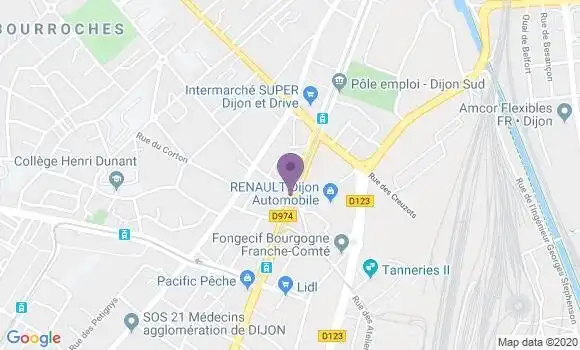 Localisation Société Générale Agence de Dijon Chenove