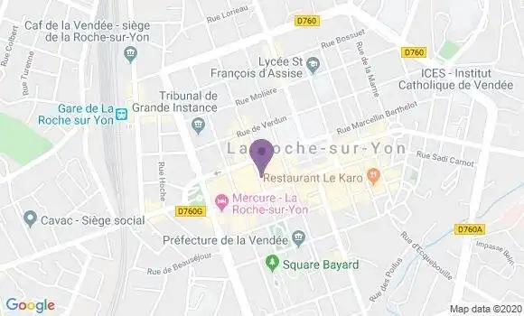 Localisation Société Générale Agence de La Roche sur Yon Centre