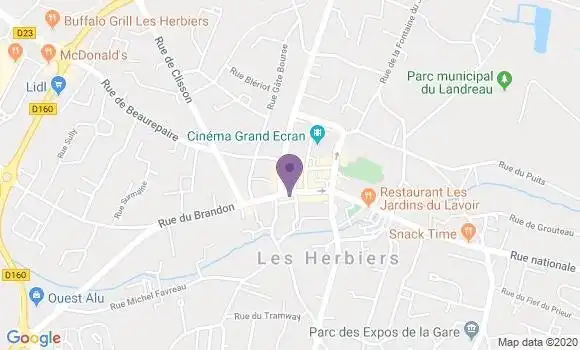 Localisation Société Générale Agence de Les Herbiers