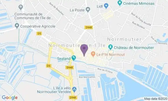 Localisation Société Générale Agence de Noirmoutier en L